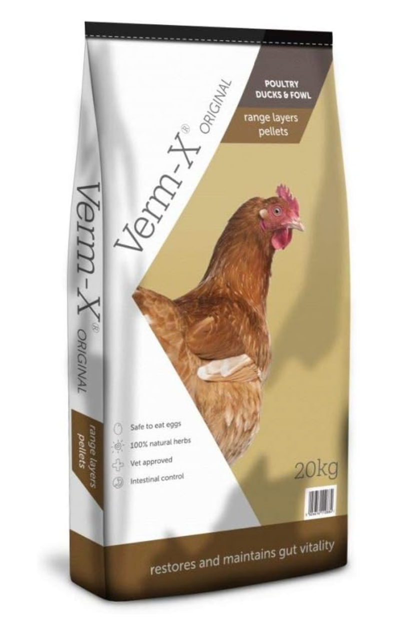 Verm X Poultry Layer Pellets - Complete Feed With Herbal Gut Health - 5kg & 20kg Bags